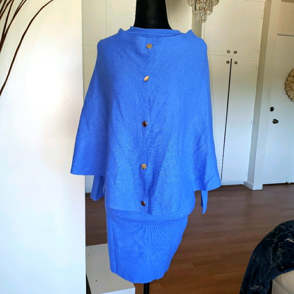 Blue Two-Piece Sweater Dress